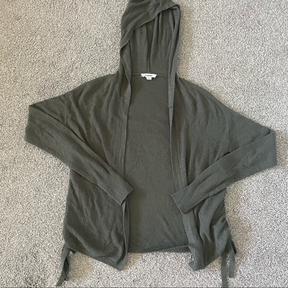 3/$25 Garage Green Cropped Hooded Cardigan - Picture 1 of 5